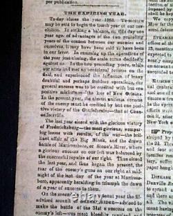 VERY Rare Confederate Memphis Civil War 1863 Newspaper with Publisher on the Run