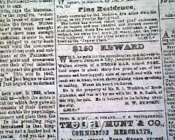 VERY Rare Confederate Memphis Civil War 1863 Newspaper with Publisher on the Run