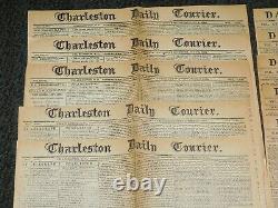 VINTAGE LOT of 13 1864 CIVIL WAR ERA CONFEDERATE STATES NEWSPAPERS CHARLESTON