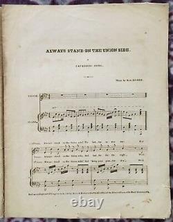 Very Rare 1863 CIVIL War Sheet Music! Always Stand On The Union Side M C Bisbee