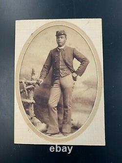 Very Rare Albumen of African American Soldier USCT Sharp Image 5x7 Civil War