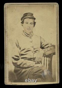 Very Rare CDV of Civil War Soldier Eugene Trask Killed by Indians 1863