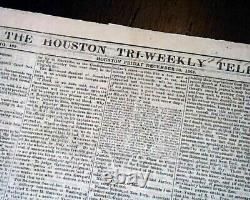 Very Rare CONFEDERATE Houston TX Texas with Civil War ENDING Close 1865 Newspaper