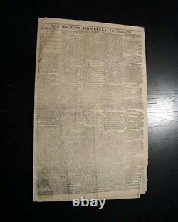 Very Rare CONFEDERATE Houston TX Texas with Civil War ENDING Close 1865 Newspaper