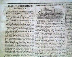 Very Rare CONFEDERATE New Bern NC North Carolina 1861 Civil War Old Newspaper