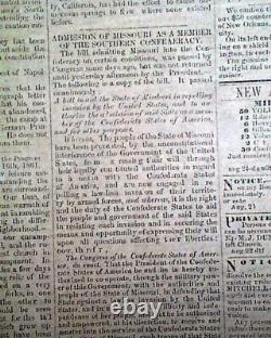 Very Rare CONFEDERATE New Bern NC North Carolina 1861 Civil War Old Newspaper