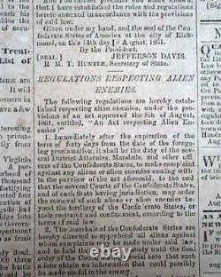 Very Rare CONFEDERATE New Bern NC North Carolina 1861 Civil War Old Newspaper