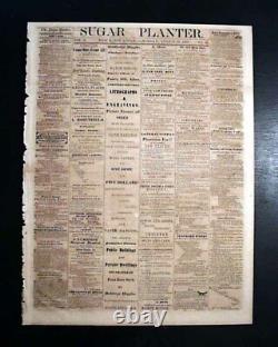 Very Rare CONFEDERATE West Baton Rouge LA Louisiana CIVIL WAR 1861 Old Newspaper