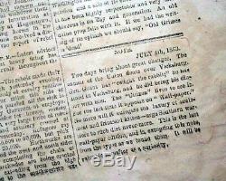 Very Rare & Famous WALLPAPER Vicksburg MS Mississippi 1863 Civil War Newspaper