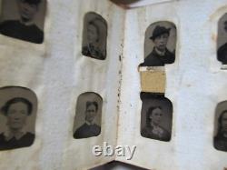 Very Rare Large Antique Gem Size Tintype Album, Civil War, VICTORIAN, FULL