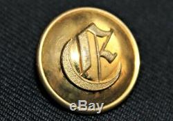 Very Rare Original Civil War Confederate Script E Engineer Button