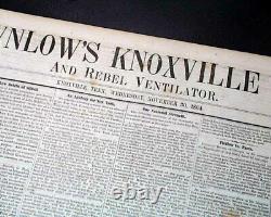 Very Rare PARSON BROWNLOW Knoxville TN Tennessee CIVIL WAR Rebel 1864 Newspaper