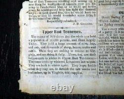 Very Rare PARSON BROWNLOW Knoxville TN Tennessee CIVIL WAR Rebel 1864 Newspaper