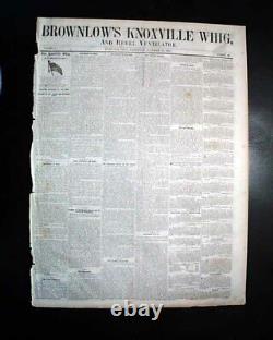 Very Rare PARSON BROWNLOW Knoxville TN Tennessee CIVIL WAR Rebel 1864 Newspaper