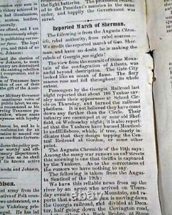 Very Rare PARSON BROWNLOW Knoxville TN Tennessee CIVIL WAR Rebel 1864 Newspaper