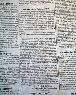 Very Rare PARSON BROWNLOW Knoxville TN Tennessee CIVIL WAR Rebel 1864 Newspaper