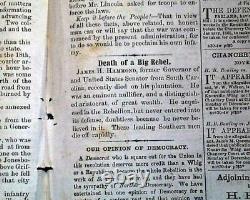 Very Rare PARSON BROWNLOW Knoxville TN Tennessee CIVIL WAR Rebel 1864 Newspaper