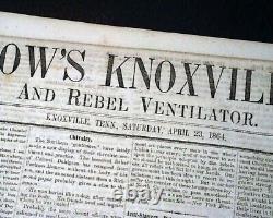 Very Rare Parson Brownlow Knoxville TN Tennessee Civil War Rebel 1864 Newspaper