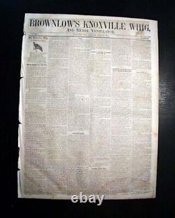 Very Rare Parson Brownlow Knoxville TN Tennessee Civil War Rebel 1864 Newspaper