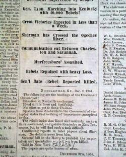 Very Rare Parson Brownlow Knoxville TN Tennessee Civil War Rebel 1864 Newspaper