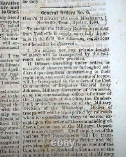 Very Rare Parson Brownlow Knoxville TN Tennessee Civil War Rebel 1864 Newspaper