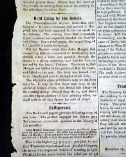 Very Rare Parson Brownlow Knoxville TN Tennessee Civil War Rebel 1864 Newspaper