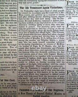 Very Rare Parson Brownlow Knoxville TN Tennessee Civil War Rebel 1865 Newspaper