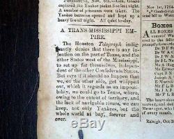 Very Rare SALISBURY NC North Carolina CONFEDERATE Civil War 1864 Old Newspaper