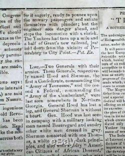 Very Rare SALISBURY NC North Carolina CONFEDERATE Civil War 1864 Old Newspaper