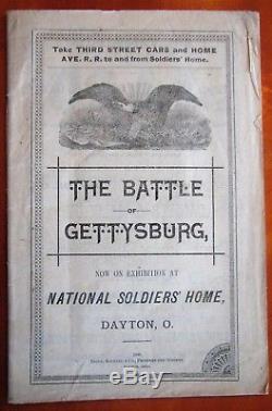 Very Rare Vintage Civil War Battle of Gettysburg Book Huge Map National Soldiers