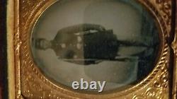 Very rare Civil War Tintype Union Soldier Armed with Veterans Medal