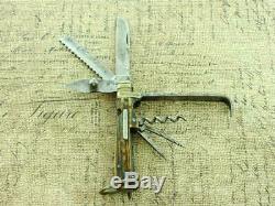 Vintage 1861 G Butler&co Art England Stag Horseman CIVIL War Pocket Knife Knives