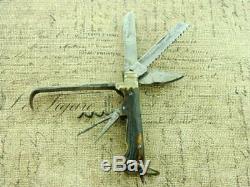Vintage 1861 G Butler&co Art England Stag Horseman CIVIL War Pocket Knife Knives