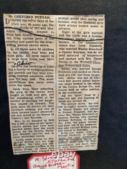 Vintage Antique Photograph Civil War Nine Daughters Framed WITH WRITTEN HISTORY