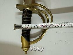 Vintage Brass Saber Handcrafted Robust Sword Old Collectible Chiseled Blade