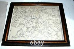 Vintage Civil War Spottsylvania Virginia Sketch 14 Map Framed 16x13 Unknown Age