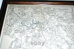 Vintage Civil War Spottsylvania Virginia Sketch 14 Map Framed 16x13 Unknown Age