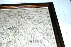 Vintage Civil War Spottsylvania Virginia Sketch 14 Map Framed 16x13 Unknown Age