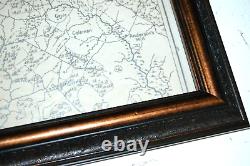 Vintage Civil War Spottsylvania Virginia Sketch 14 Map Framed 16x13 Unknown Age