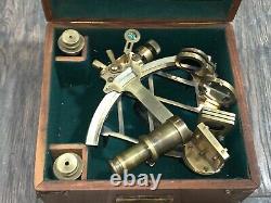 Vintage Royal Navy Nautical Sextant (by Henry Hughes Son Ltd. London)