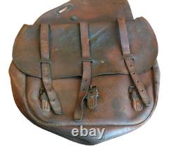 WWI Era Pattern M1904 US Calvary Dark Leather Saddle Bags US Stamp