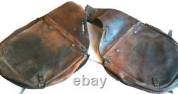 WWI Era Pattern M1904 US Calvary Dark Leather Saddle Bags US Stamp