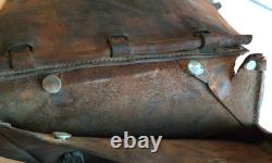 WWI Era Pattern M1904 US Calvary Dark Leather Saddle Bags US Stamp