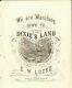 We Are Marching Down To Dixie's Land 1862 E W LOCKE Civil War Sheet Music