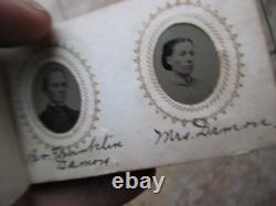 Wonderful RARE, FULL Gem Size Tintype Album, Civil War, IDENTIFIED, Damon Clough