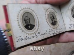 Wonderful RARE, FULL Gem Size Tintype Album, Civil War, IDENTIFIED, Damon Clough