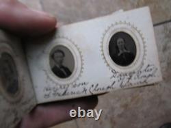 Wonderful RARE, FULL Gem Size Tintype Album, Civil War, IDENTIFIED, Damon Clough