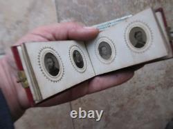Wonderful RARE, FULL Gem Size Tintype Album, Civil War, IDENTIFIED, Damon Clough