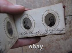 Wonderful RARE, FULL Gem Size Tintype Album, Civil War, IDENTIFIED, Damon Clough