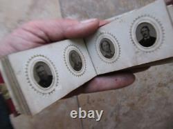 Wonderful RARE, FULL Gem Size Tintype Album, Civil War, IDENTIFIED, Damon Clough